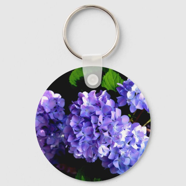 Periwinkle Hydrangeas Key Ring (Front)