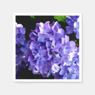 Periwinkle hydrangeas purple blue flower floral napkin