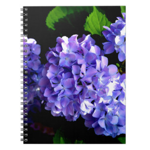 Periwinkle hydrangeas purple blue flower floral notebook