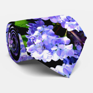 Periwinkle hydrangeas purple blue flower floral tie