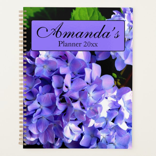 Periwinkle hydrangeas purple blue flower for her planner (Front)
