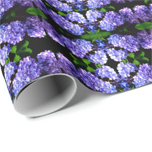 Periwinkle Hydrangeas Wrapping Paper