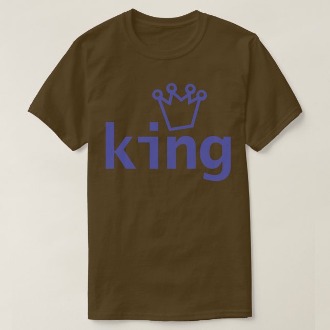 Periwinkle King Crown Typography T-Shirt (Design Front)