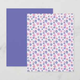Periwinkle Lavender Pink Flowers Scrapbook Paper