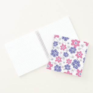 Periwinkle Lavender, Pink Retro Flowers Journal
