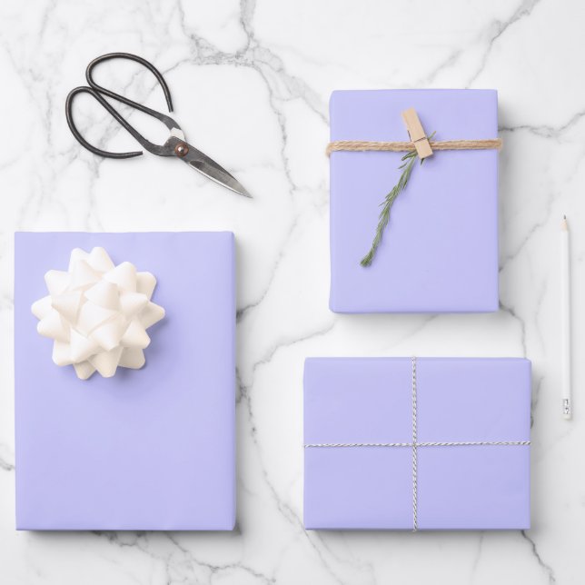 Periwinkle Light Blue Luxury Wrapping Paper (Front)