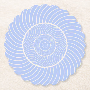 Periwinkle lilac cream spiral snail fibonacci  bev paper coaster