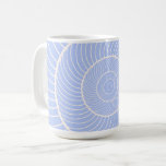 Periwinkle lilac cream spiral snail fibonacci  coffee mug<br><div class="desc">Cream fibonacci sequence spiral resembles a snail on a periwinkle lilac blue background A unique morning coffee or tea mug option for a mathematician or snail enthusiast.</div>