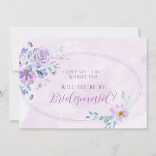Periwinkle Lilac Peony Will You Be My Bridesmaid Invitation