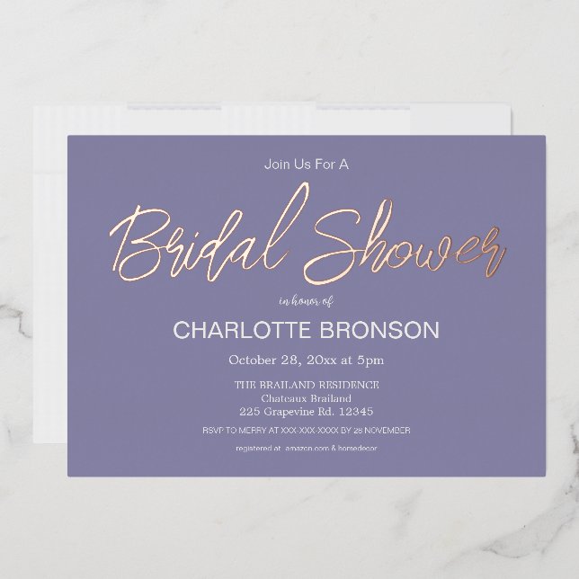 Periwinkle Minimalist Script Bridal Shower   (Envelope)