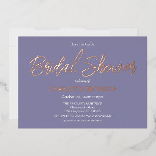 Periwinkle Minimalist Script Bridal Shower Gold