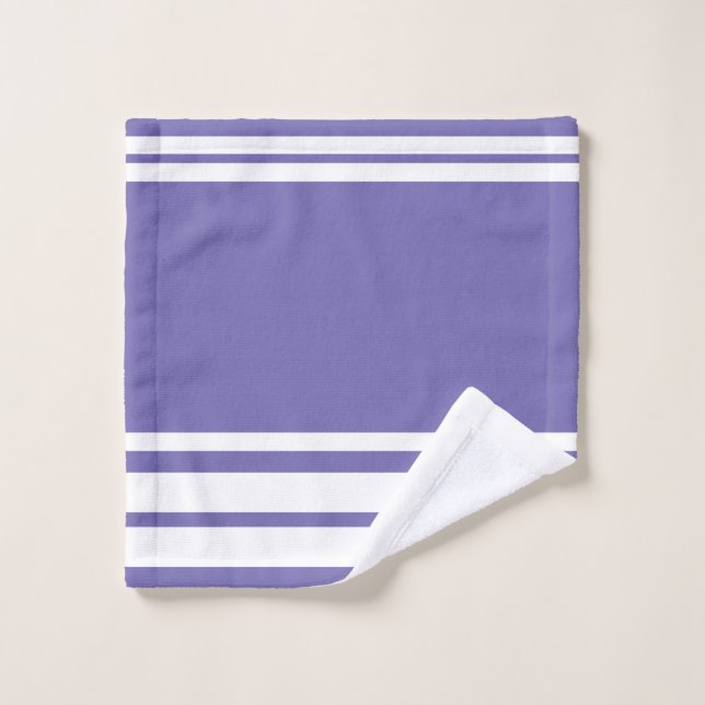 Periwinkle: Modern Lines and Circle in white Wash Cloth (Wash Cloth)