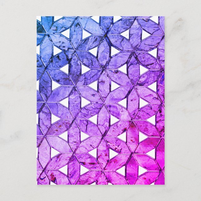 Periwinkle Mosaic Flower-of-Life Postcard (Front)