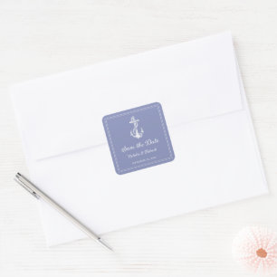 Periwinkle Nautical Anchor Save the Date Stickers