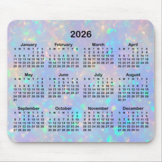 Periwinkle Opal Ombre Calendar Mouse Mat