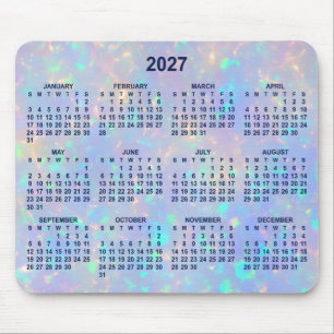 Periwinkle Opal Ombre Year 2027 Calendar Mouse Mat