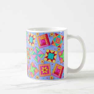 Periwinkle Patchwork Quilt Art Mug