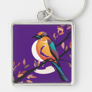 Periwinkle Pelican Bauble Key Ring