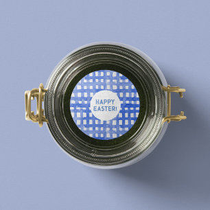 Periwinkle plaid pattern Easter Sticker