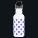 Periwinkle polka dots 532 ml water bottle<br><div class="desc">Periwinkle polka dots on white background</div>