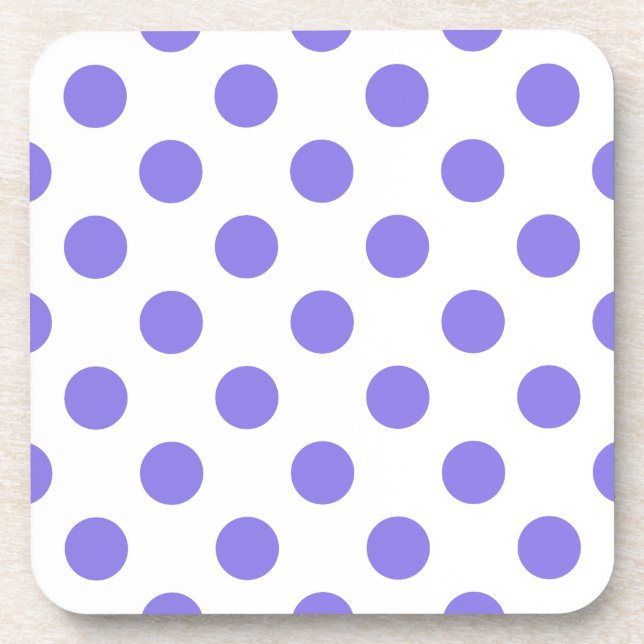 Periwinkle polka dots coaster (Front)