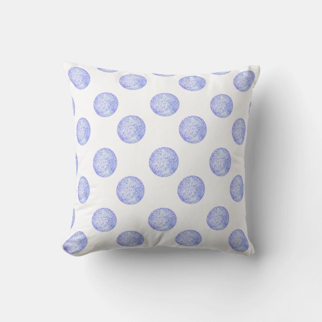 'Periwinkle Polka Dots' Cushion (Front)
