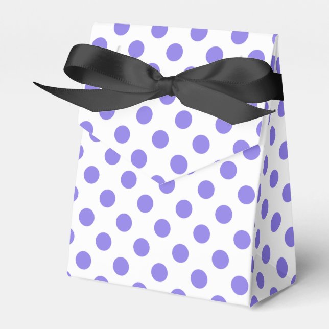 Periwinkle polka dots favour box (Front Side)