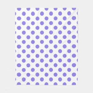 Periwinkle polka dots fleece blanket