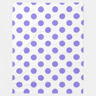 Periwinkle polka dots fleece blanket