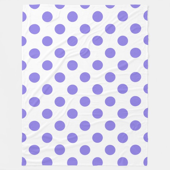 Periwinkle polka dots fleece blanket (Front)