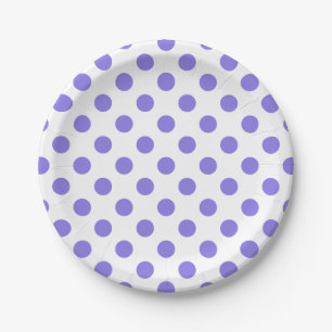 Periwinkle polka dots paper plate