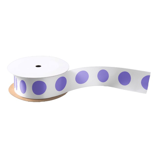 Periwinkle polka dots satin ribbon (Spool)