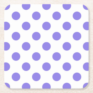 Periwinkle polka dots square paper coaster