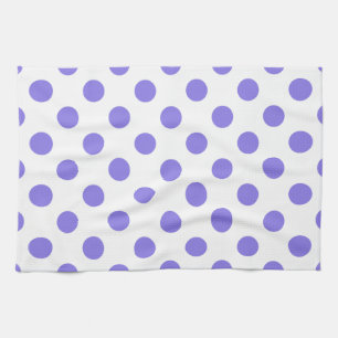 Periwinkle polka dots tea towel