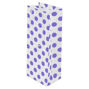 Periwinkle polka dots wine gift bag