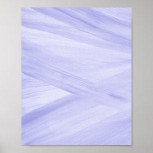 Periwinkle Purple Abstract Lines Brushstrokes Art Poster