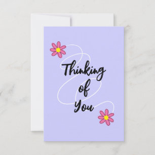 Periwinkle Purple and Flowers Thinking of You Card