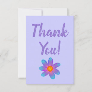 Periwinkle Purple Flower Thank You Card