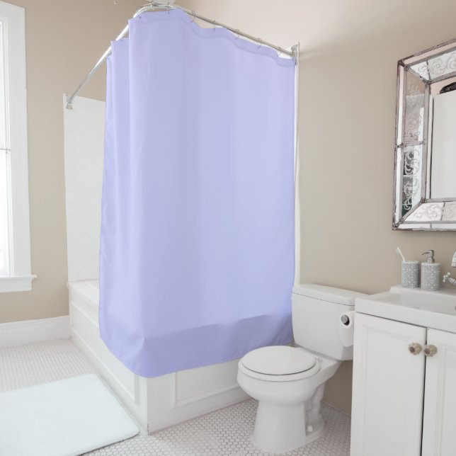 Periwinkle Purple Solid Colour Shower Curtain (In Situ)
