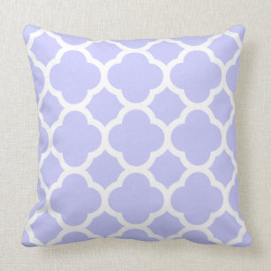 Periwinkle Quatrefoil Pattern Cushion