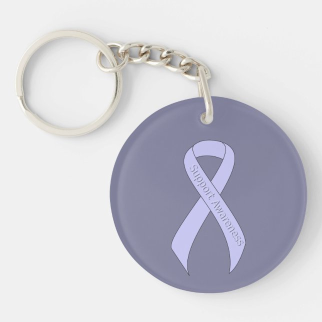 Periwinkle Ribbon Support Awareness Key Ring (Front)