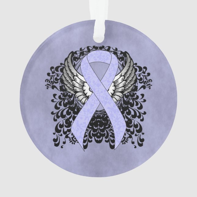 Periwinkle Ribbon with Wings Ornament (Back)