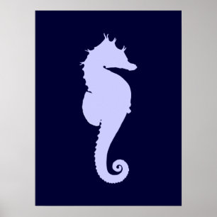 Periwinkle Sea Horse Poster