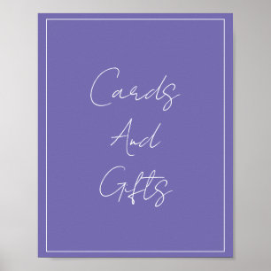 Periwinkle Simple Elegant Bridal Shower Wedding Poster