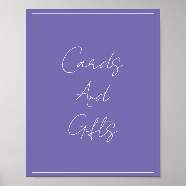 Periwinkle Simple Elegant Bridal Shower Wedding Poster (Front)