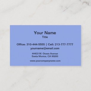 Periwinkle Solid Colour Business Card