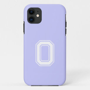 Periwinkle Solid Colour   Minimalist Monogram iPhone 11 Case