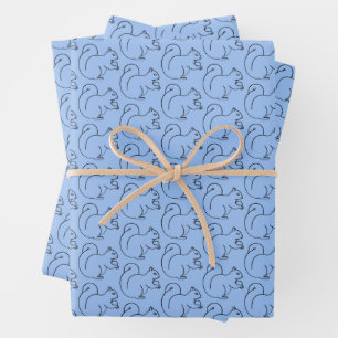 Periwinkle Squirrel Chic Wrapping Paper