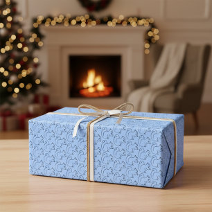 Periwinkle Squirrel Line Art Wrapping Paper