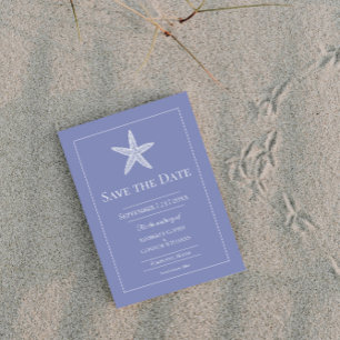Periwinkle Starfish Monogram Photo Save The Date